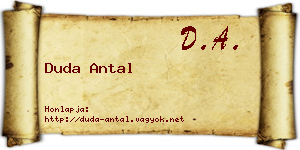Duda Antal névjegykártya